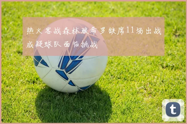 热火客战森林狼希罗缺席11场出战成疑球队面临挑战